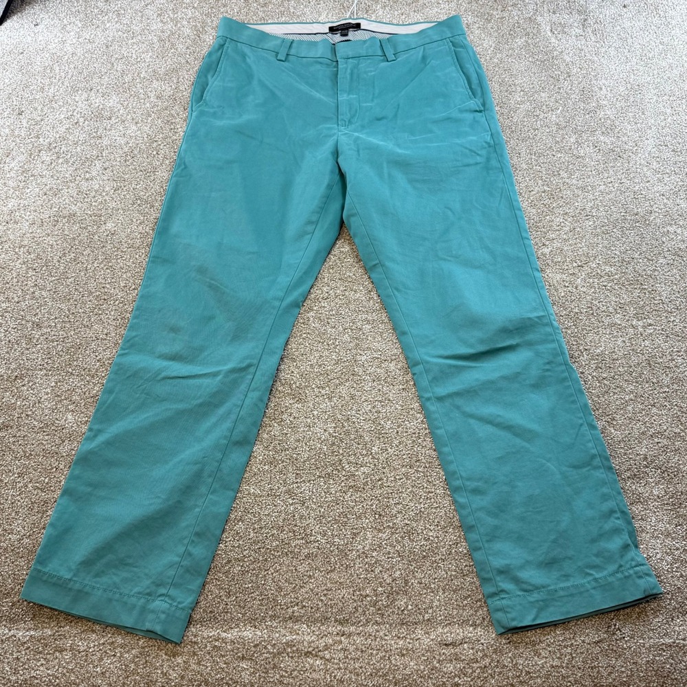 Banana Republic Emerson Chino Mens 33x30 Seafoam Green Pants Trousers Office‎